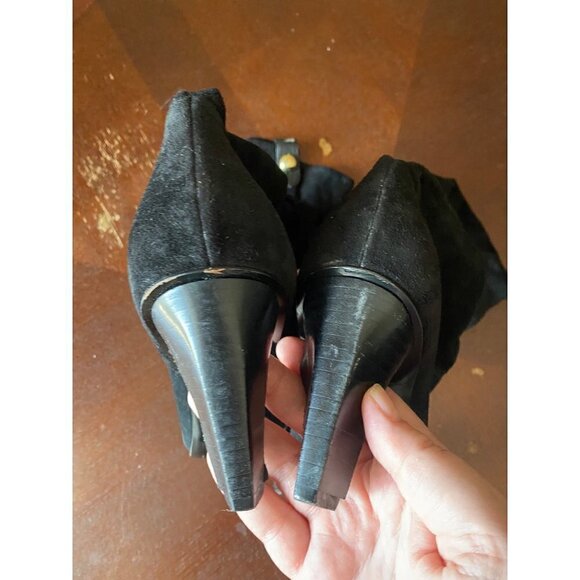 Coach Women's Black Suede Knee High Boots - 8.5B - Flawed - Picture 6 of 13